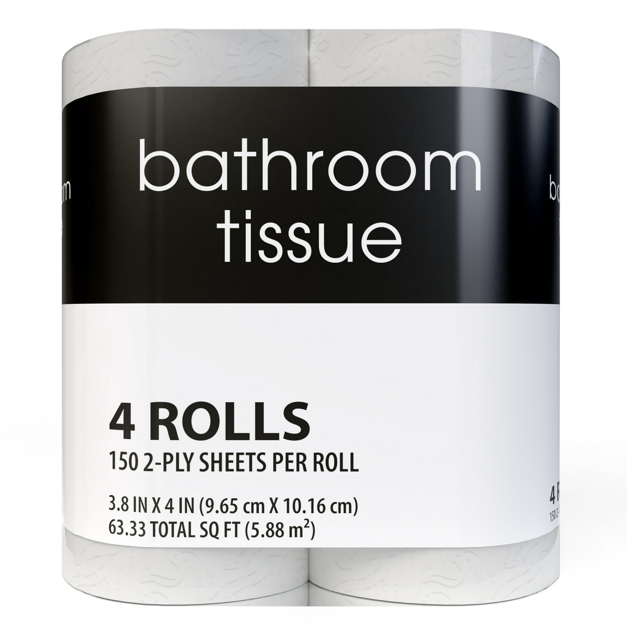 (2 pack) Toilet Paper, 4 Rolls, 150 2-Ply Sheets per Roll