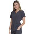 thumbnail image 6 of Dickies EDS Essentials Medical Scrubs Top for Women V-Neck Plus Size DK735, 2XL, Pewter, 6 of 8