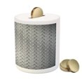 thumbnail image 3 of Grey Piggy Bank, Fence Design Netting Display Diamond Plate Effects Chrome Motif Print Illustration, Ceramic Coin Bank Money Box for Cash Saving, 3.6" X 3.2", Grey, by Ambesonne, 3 of 4