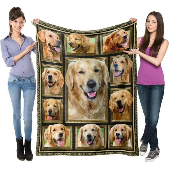 Golden Retriever Blanket for Women Men Kids Golden Retriever Gifts for Dog Lover Super Soft Fuzzy Dog Throw Blanket Golden Retrievers Decor Plush Gift for Birthday Christmas inch 50"x60"
