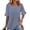 Navy, variant on YHAJDS Short Sleeve Tops for Women Neck 3/4 Sleeve Casual Blouse Striped Print With Lace