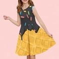 thumbnail image 2 of Piuwrlz Girls Summer Dresses Girl Casual Play Dresses Crew Neck Pleated Skirts Black Size 13 Years, 2 of 8