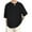 Black, variant on INCERUN Men's Fashion Short Sleeve Solid Color Shirts Loose Casual Tops