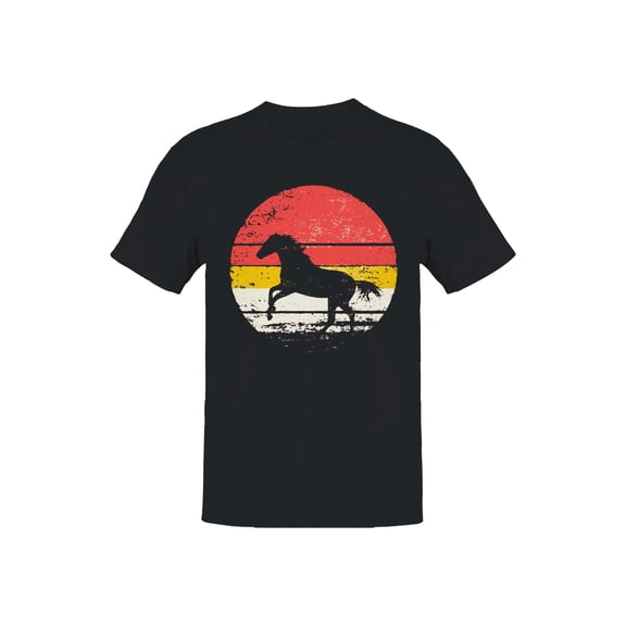 Retro Sunset Running Horse Men's T-shirt