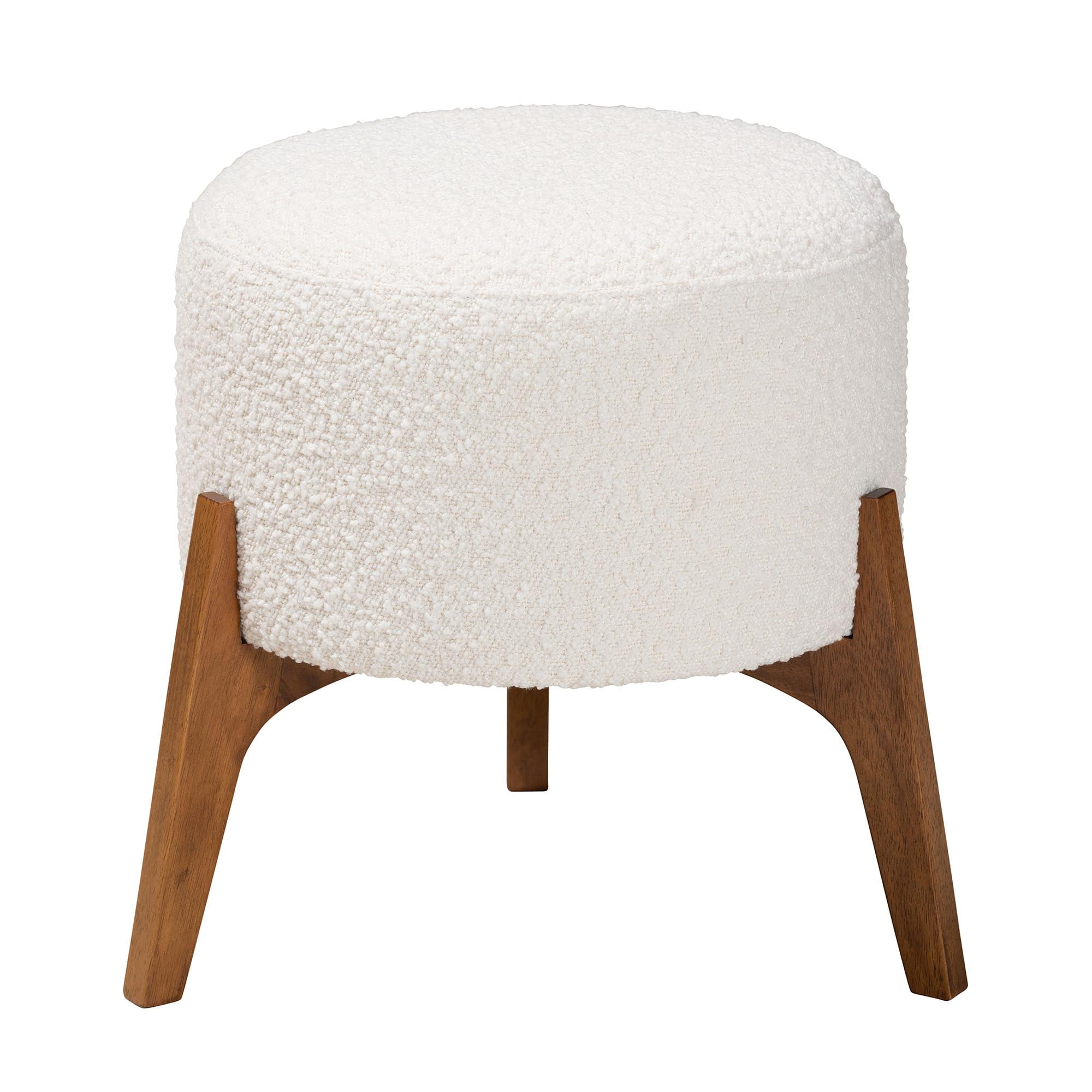 Baxton Studio Elkie Japandi Cream Boucle Fabric and Walnut