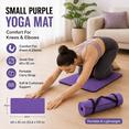 thumbnail image 3 of Small Yoga Mat 15 Mm Thick Anti-Skid Sports Fitness Mat Non-Slip Yoga Mat for Home Gym Yoga Exercises Pilates Workout Daily Use with Anti-Slip Surface and Eco Friendly, Purple, 1pcs, 3 of 7