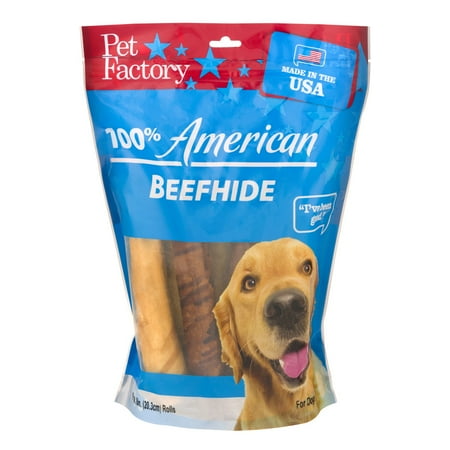 - Pet Factory 100% American Beef Hide Rolls - 10 PK, 10.0 PACK