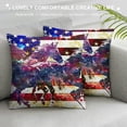 thumbnail image 3 of Orinice Horse Flag Stars and Stripes Graphic Decorative Men Women Boy Girl Room Cushion Throw Pillow Cover 24x24in, 3 of 5