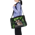 thumbnail image 6 of Tropical Jungle Leaves Premium Fabric Pet Bag - Durable 900D Oxford Cloth - Cozy Sherpa Base - Ideal for Cats - Adjustable Nylon Webbing Straps - 17x10x11.8in/43x26x30cm Size, 6 of 7