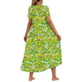 thumbnail image 6 of Viikei Summer Dresses Clearance,Women's Slim-Fit Short Sleeve Dress,Women's Flower Printing Casual Short Sleeve Crewneck Dress Casual Flowy Tiered Maxi Beach Dress Green XXL, 6 of 6