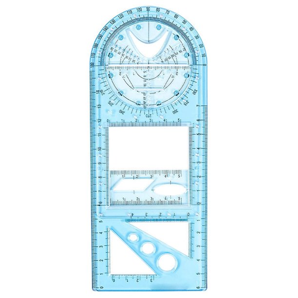 Multifunctional Geometric Ruler Drawing Template Measuring Tool Plastic