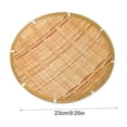 thumbnail image 3 of SLYNSHome Serving Tray Handwoven Bamboo Round Storage Basket, Natural Woven Fruit Bread Snack Holder for Kitchen Table Counter Farmhouse Home Decor, 3 of 6