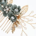 thumbnail image 3 of FELTECHELECTR 1 juego de peinetas para boda: elegantes peinetas florales para novia con diamantes de imitación, tocado romántico para bodas y ocasiones especiales., 3 of 4
