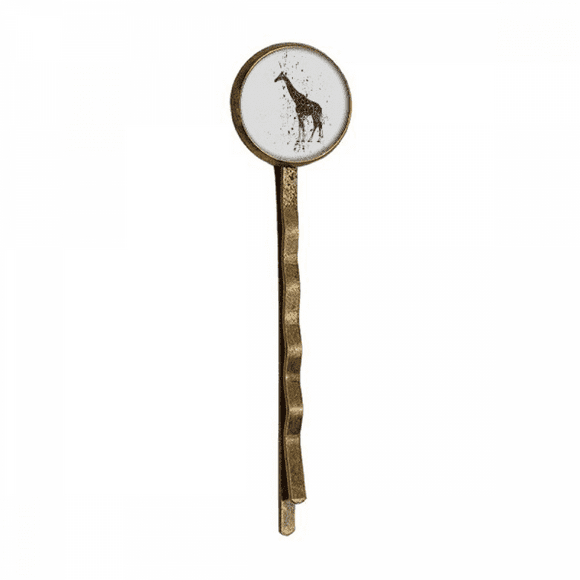 Giraffe Cartoon Animal Grey Retro Metal Hair Bobby Pin Headwear