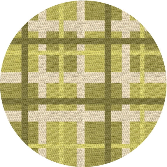 Ahgly Company Indoor Round Patterned Dark Golden Rod Brown Area Rugs, 4' Round