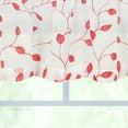 thumbnail image 2 of Embroidery Leaf Pattern Burgundy Sheer Kitchen Curtain Panel 1.4*0.6 White, 2 of 5