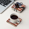 thumbnail image 4 of BaHomeck Drink Coasters Set Of 4 With Holder Bald Eagle With Spread Wings Flying In Front Of American Flag Water Absorbent Ceramic Coasters Tabletop Protection,Suitable For Various Cup,Home Decor, 4 of 4