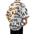 thumbnail image 4 of Camisa estampada Nikou de manga corta para hombre, Camisa de verano holgada, 4 of 9
