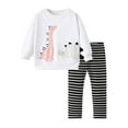 thumbnail image 3 of MEZZALL Toddler Baby Girls Clothes Sets Little Girl Dinosaur Long Sleeve Shirts Tops + Pants 2pcs Fall Winter Outfits, 3 of 7