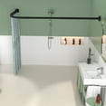 thumbnail image 5 of Black Shower Curtain Rod L Shaped, Curved Shower Rod 28-39 X 43-67 Inch, Adjustable Shower Rods for Bathroom, Stainless Drilling Heavy Duty Corner Shower Curtain Rods for Bathroom Tub, 5 of 6