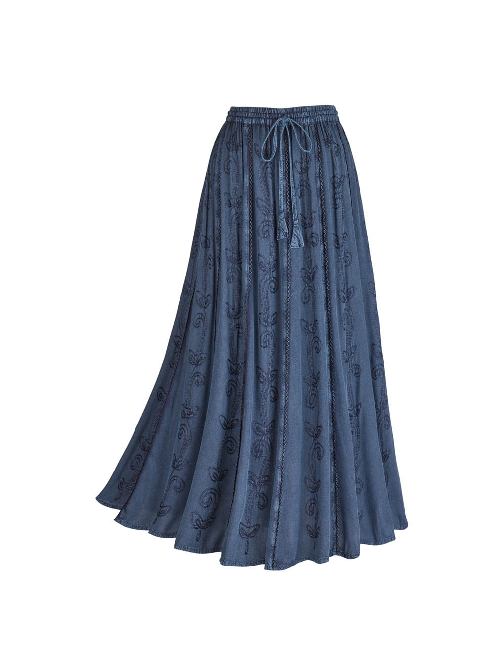 embroidered maxi skirt