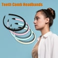 thumbnail image 3 of Unique Bargains 4Pcs Teeth Comb Headbands for Women Non-Slip Head Bands Ladies Hair Hoop Green Pink Beige Black, 3 of 7