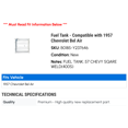 thumbnail image 2 of Fuel Tank - Compatible with 1957 Chevy Bel Air, 2 of 2