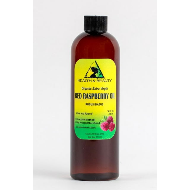 Huile de Graines de Framboise Rouge Non Raffinée Biologique extra Vierge Pressée à Froid pure 12 oz