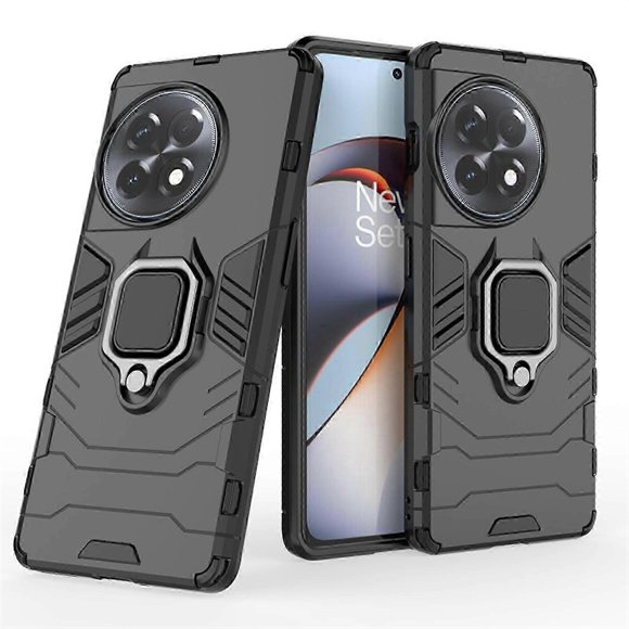 Magnetic Case for OnePlus Ace 3 with Ring Kickstand, Magnetic Car Mount Bracket Case, Shockproof Anti-Scratch Protective Cover Case
