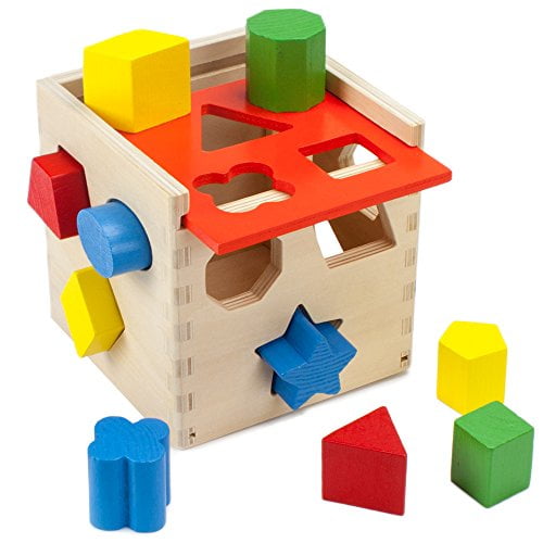 Imagination Generation Smart Shapes Wooden Sorting Cube Developmental Fine Motor Skills Toy