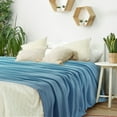 thumbnail image 2 of PiccoCasa 100% Cotton Soft Knitted Throw Solid Blanket for Couch Sofa Bedroom, Pale Azure 60"x79", 2 of 8