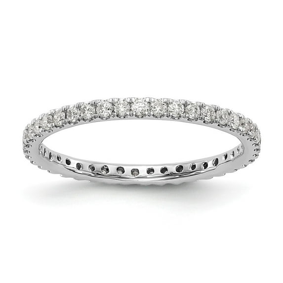 14K White Gold Ring Band Lab Grown Diamond SI1 SI2, G H I, Eternity , Size 9