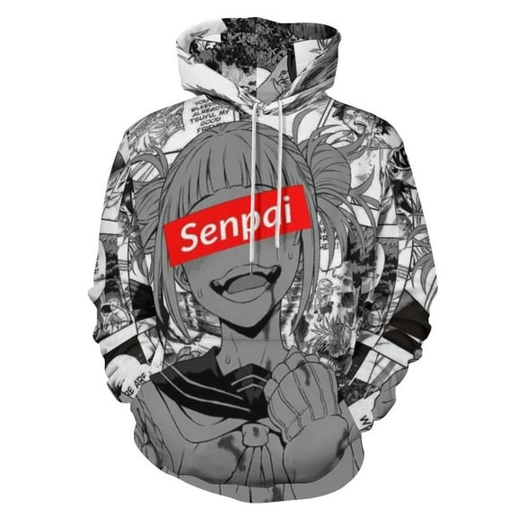 My Hero Academia Himiko Toga Unisex Sweatshirts Loose Pullover Sweater Hooded Hoodie 3D Printing Jacket Winter Fall Clothes S
