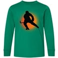thumbnail image 3 of Inktastic Ice Hockey Silhouette Long Sleeve Youth T-Shirt, 3 of 5
