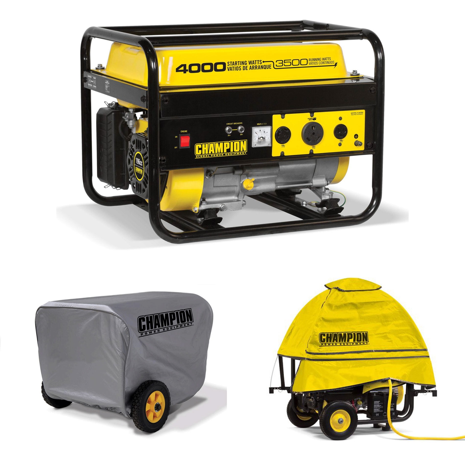Champion 3500 Watt Generator + Vinyl and Storm Shield Severe Weather