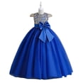 thumbnail image 2 of Vestido largo grande para niñas, vestido de princesa de malla, vestido con lazo, vestido de princesa, 2 of 4