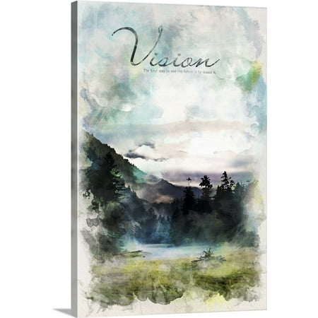 Great BIG Canvas Kate Lillyson Premium Thick-Wrap Canvas entitled Watercolor Inspirational Poster: The best way to see the future is (Best Way To See Great Wall Of China)