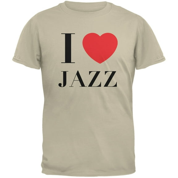 I Heart Jazz Sand Adult T-Shirt - X-Large