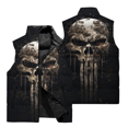 thumbnail image 3 of Chaleco de ciclismo para hombre con estampado 3D de calaveras, jersey de ciclismo para motocicleta, chaleco cortavientos con cremallera y cuello alto informal para otoño 2024, 3 of 5