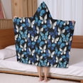 thumbnail image 5 of Blue White Butterfly Pattern Hooded Bath Towel，50"x30" for Ages 3 To 12 Kids, Quick Dry Lightweight Soft Microfiber Hood Beach Towel Cover Up for Kids, 5 of 7