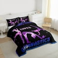 thumbnail image 3 of Homewish Gymnastics Lovers Bedding Comforter Set,Chic Gliitter Print Twin Comforter Sets,Blue Purple Black Bedding Set For Kids,Luxury Bedroom Decor Reversible,2-Piece, 3 of 8
