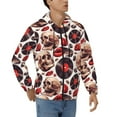 thumbnail image 4 of Zip Up Hoodies for Men - record lips Skull Long Sleeve Comfrt Men'S Fashion Hoodies & Sweatshirts, Jackets for Men Hoodies Pullover Clothing Clothes with Pouch, 4 of 5