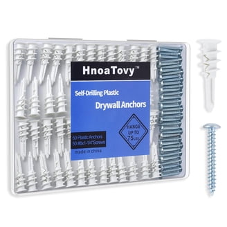 Self Drilling Drywall Anchors With High Strength Zinc Screws Kit No Drill Needed Metal Wall Anchor For Hanging 30 60 100 Pcs 2 Sizes