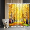 thumbnail image 4 of HCBY Nature Shower Curtain Grove Forest Early Fall Scenery in Woodland Image Print Cloth Fabric Bathroom Decor Set with Hooks (Multicolour#11,70"x59"), 4 of 4