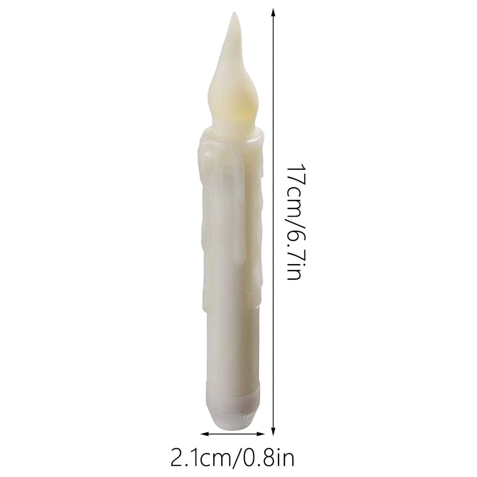 Real Wax Short Flameless Taper Candles with 12 self-adhesive hooks,LED Taper Candles Flickering Flameless Candlesticks Country Primitive Christmas Halloween Decorations,Set of 12 PCS