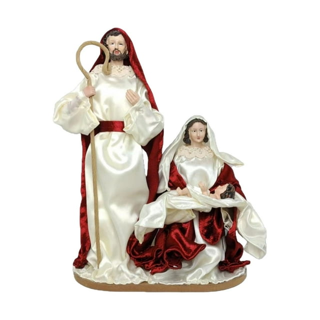 Estatua Nacimiento Sagrada Familia Escultura Decorativa Resina Ornamento Religioso Manualidad Navideña para Decoración Del Hogar Oficina Regalo Navide