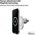 thumbnail image 4 of Belkin BoostCharge Pro Wireless Car Charger with MagSafe Compatibility, 15W Fast Charging, Extra Strong Magnetic Car Vent Phone Mount for iPhone 16, 15, 14, 13, & iPhone 12 Series – White, 4 of 8
