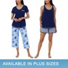 Carole Hochman Ladies’ 4-piece Pajama Set – Blue, Large