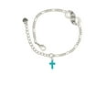 thumbnail image 2 of Delight Jewelry Silvertone Small Teal Crystal Cross Silver-tone Paw Infinity Link Chain Bracelet, 6"+2" Extender, 2 of 3