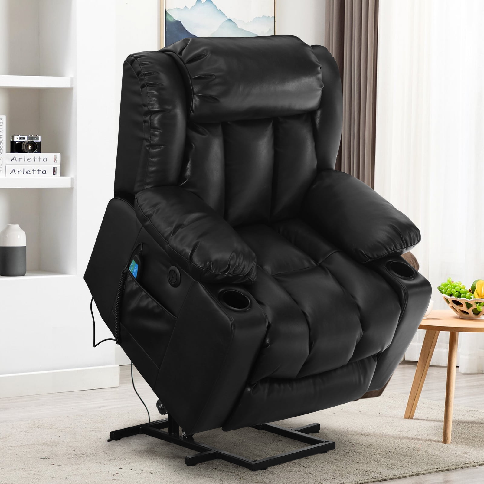 Power Lift Massage Chair Electric Recliner for Elderly, faux leather